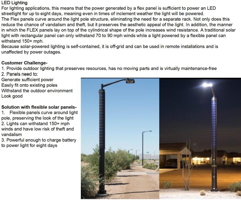flexible solar panel for light pole