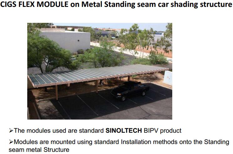 CIGS module flex for car shading roof