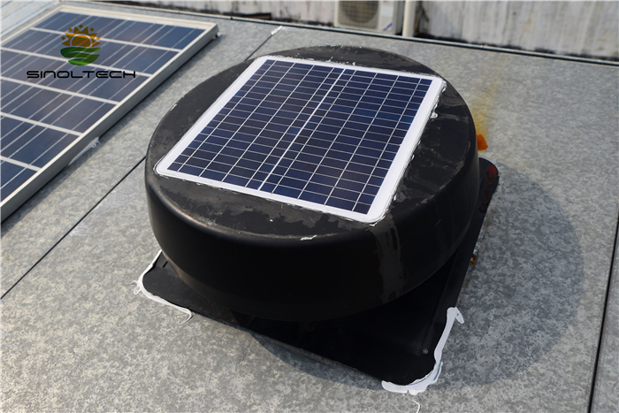 Roof mount solar exhaust fan