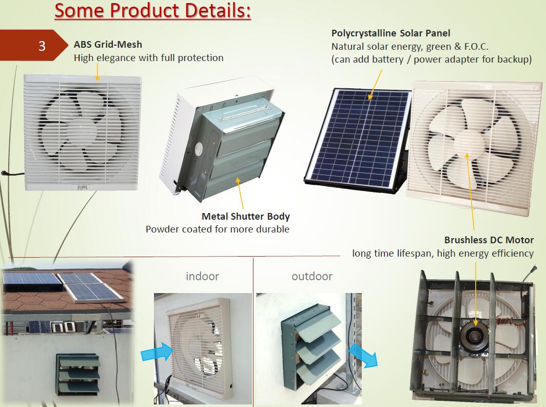 solar ABS indoor fan