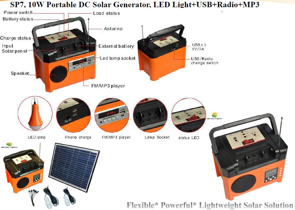 10W portable solar generator